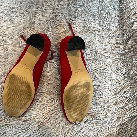 Mark Fisher Red Suede Heels with Strap - Picture 5 of 6